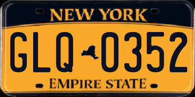NY license plate GLQ0352