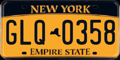 NY license plate GLQ0358
