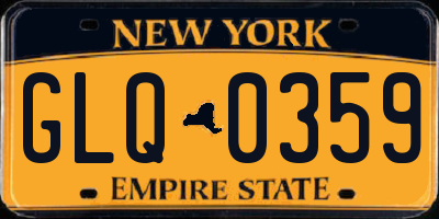 NY license plate GLQ0359