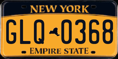 NY license plate GLQ0368
