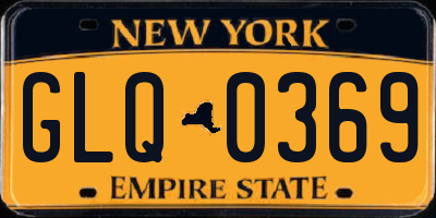 NY license plate GLQ0369