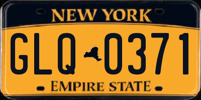 NY license plate GLQ0371