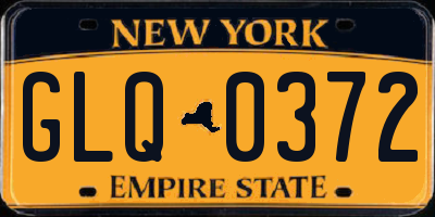 NY license plate GLQ0372
