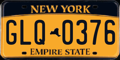 NY license plate GLQ0376