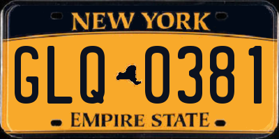 NY license plate GLQ0381