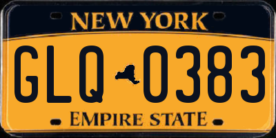 NY license plate GLQ0383
