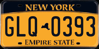 NY license plate GLQ0393