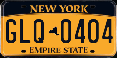 NY license plate GLQ0404