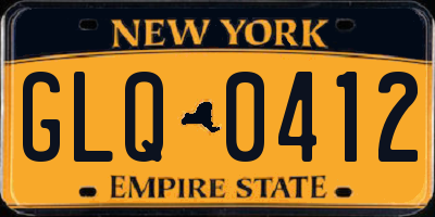 NY license plate GLQ0412