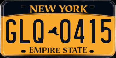 NY license plate GLQ0415