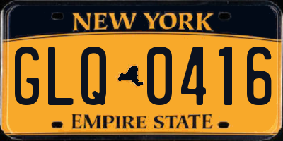 NY license plate GLQ0416
