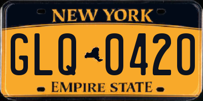 NY license plate GLQ0420