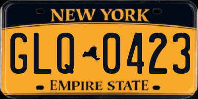 NY license plate GLQ0423