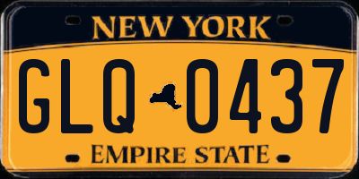 NY license plate GLQ0437