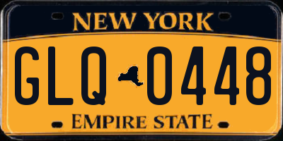 NY license plate GLQ0448