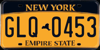NY license plate GLQ0453
