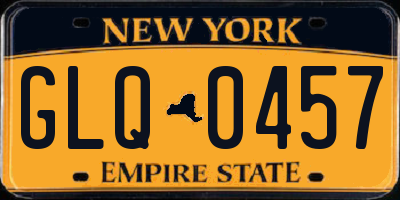 NY license plate GLQ0457