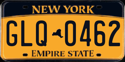 NY license plate GLQ0462