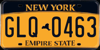 NY license plate GLQ0463