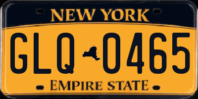 NY license plate GLQ0465