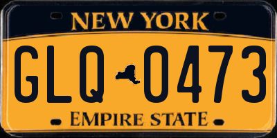 NY license plate GLQ0473
