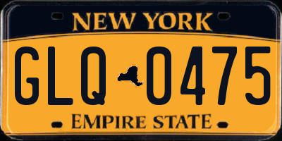 NY license plate GLQ0475