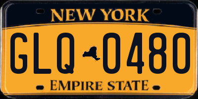 NY license plate GLQ0480