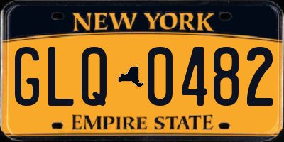 NY license plate GLQ0482