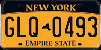 NY license plate GLQ0493