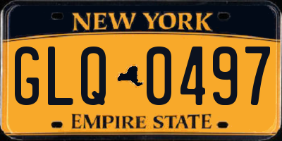 NY license plate GLQ0497