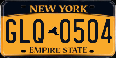 NY license plate GLQ0504