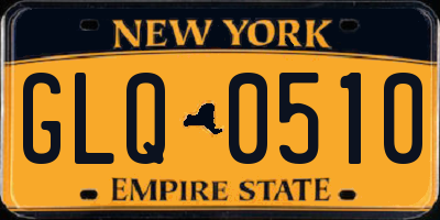 NY license plate GLQ0510