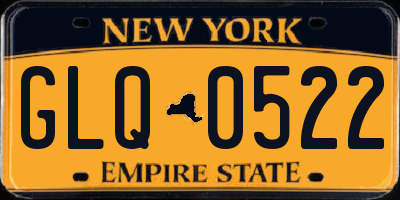 NY license plate GLQ0522