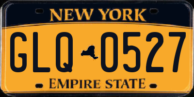NY license plate GLQ0527