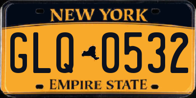 NY license plate GLQ0532