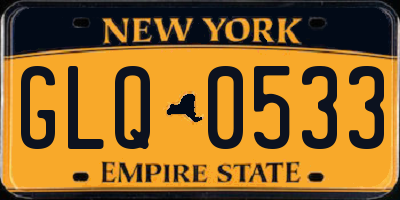 NY license plate GLQ0533