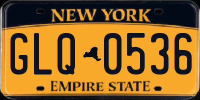 NY license plate GLQ0536
