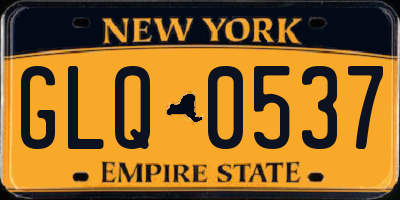 NY license plate GLQ0537