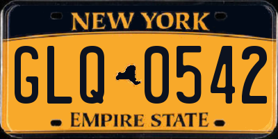 NY license plate GLQ0542