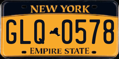 NY license plate GLQ0578