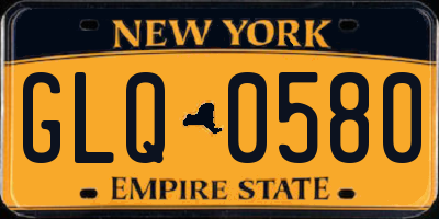 NY license plate GLQ0580