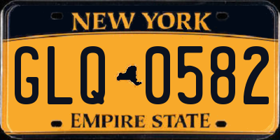 NY license plate GLQ0582