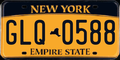 NY license plate GLQ0588