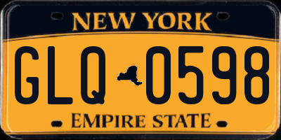 NY license plate GLQ0598