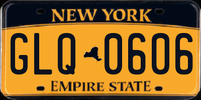NY license plate GLQ0606