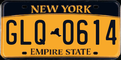 NY license plate GLQ0614