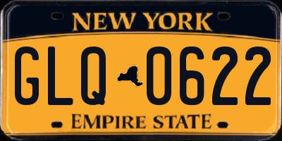 NY license plate GLQ0622