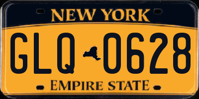 NY license plate GLQ0628