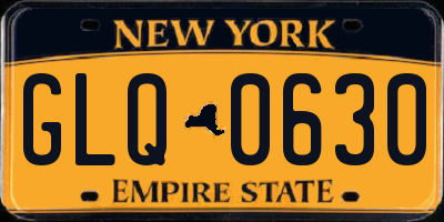 NY license plate GLQ0630