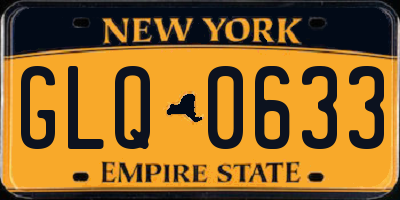 NY license plate GLQ0633
